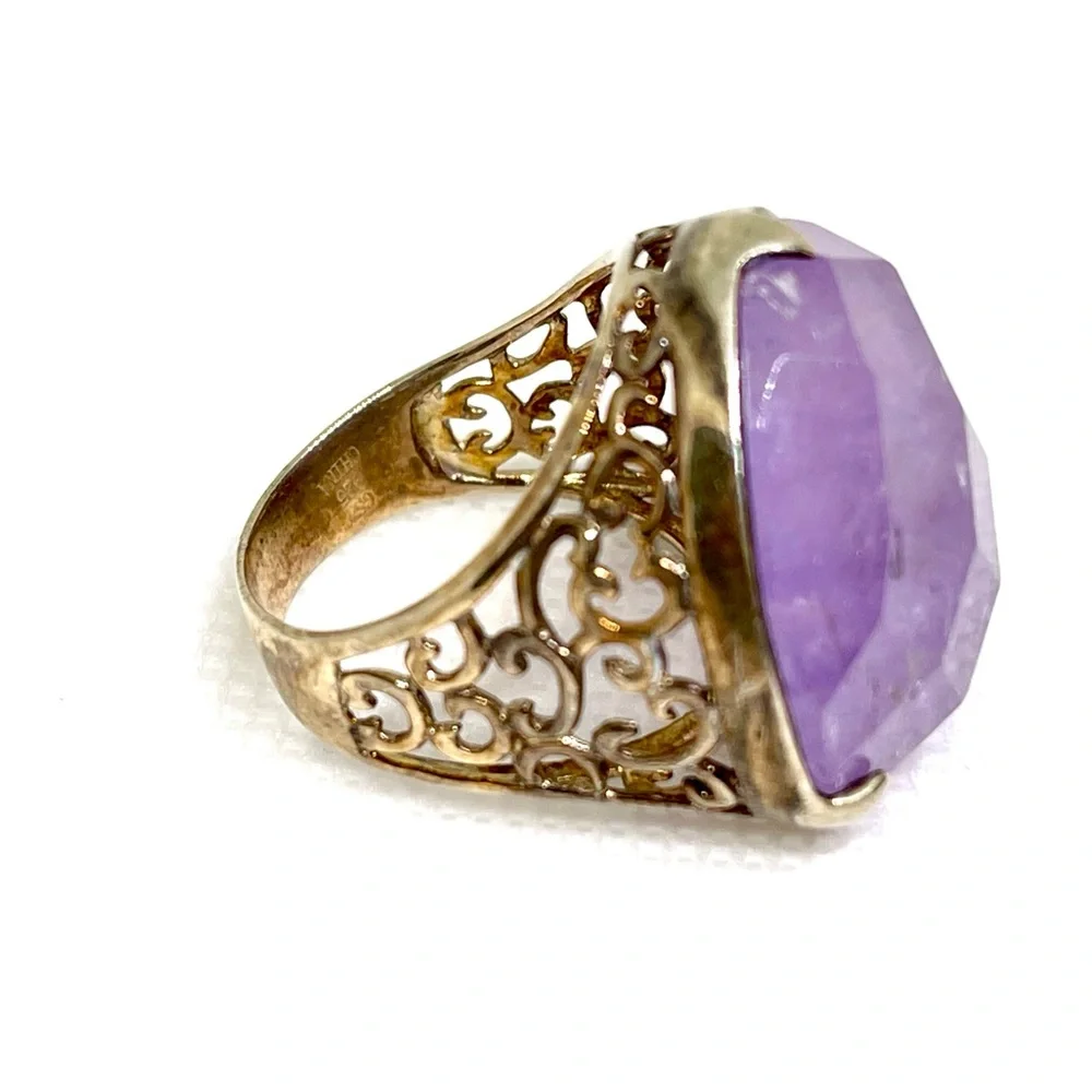 925 Giant 20 mm Quartz Filigree Ring 8